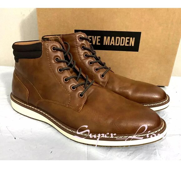 NEW Steve Madden Men's P-Jelen Leather Zip Chukka Boots - Picture 5 of 8